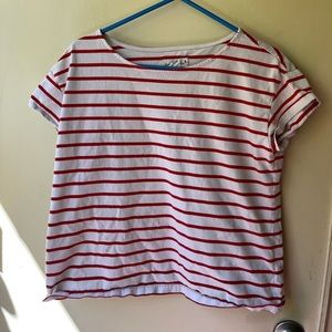 Logg red and white striped tee